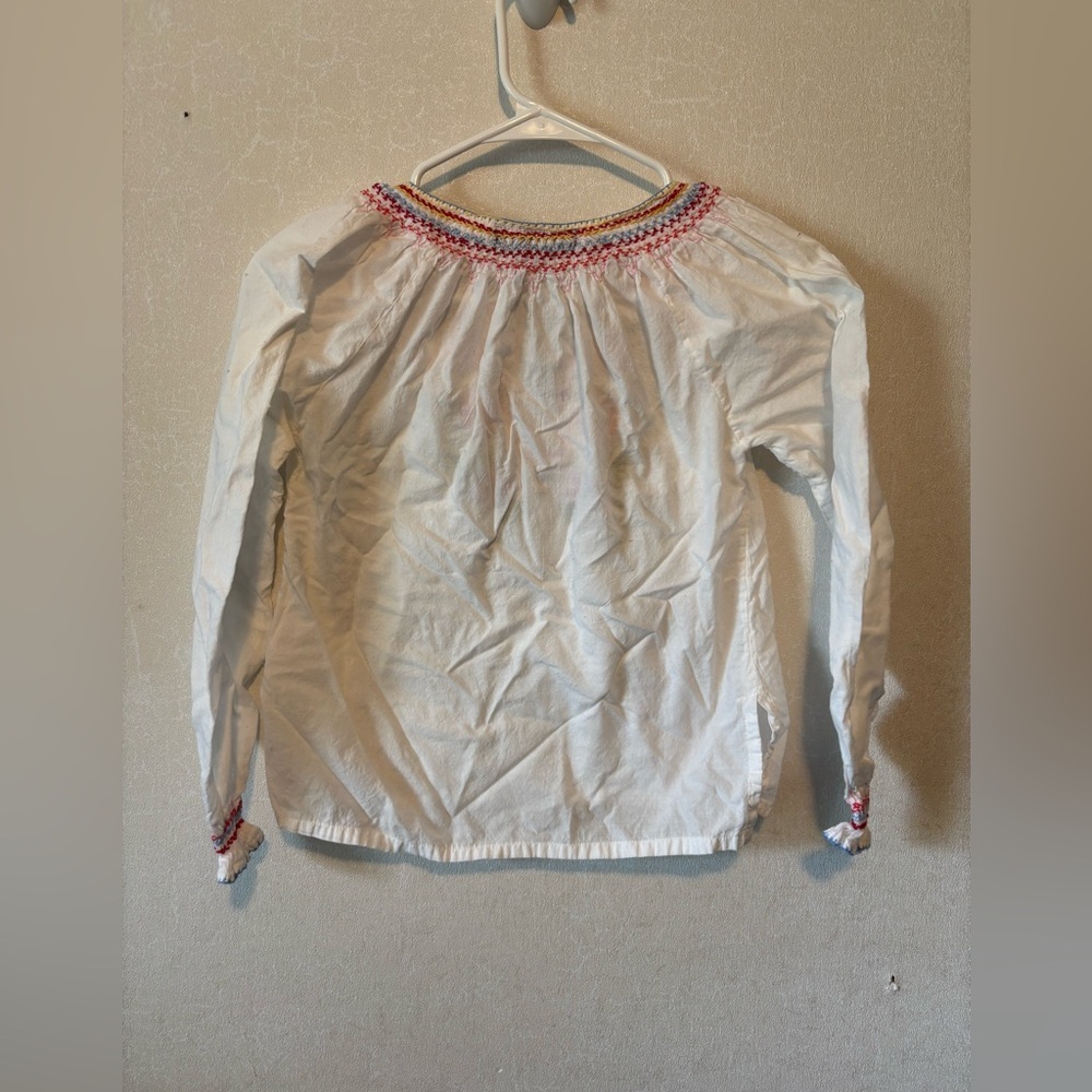 Junior Monarch | Vintage Embroidered White Blouse | Size Large - Picture 5 of 5